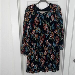 Embroidered Floral Long Sleeve Dress